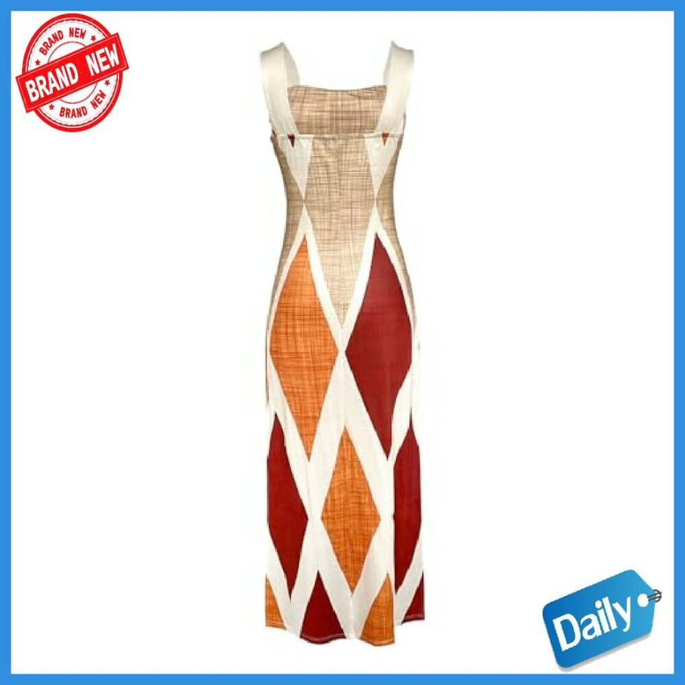 Summer Maxi Dress with Pockets Square Neck Thick Strap Boho - Picture 6 of 8